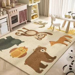 Cartoon Living Room Carpet Machine Washable Reading Area Floor Mat