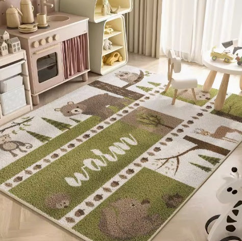 Cartoon Living Room Carpet Machine Washable Reading Area Floor Mat